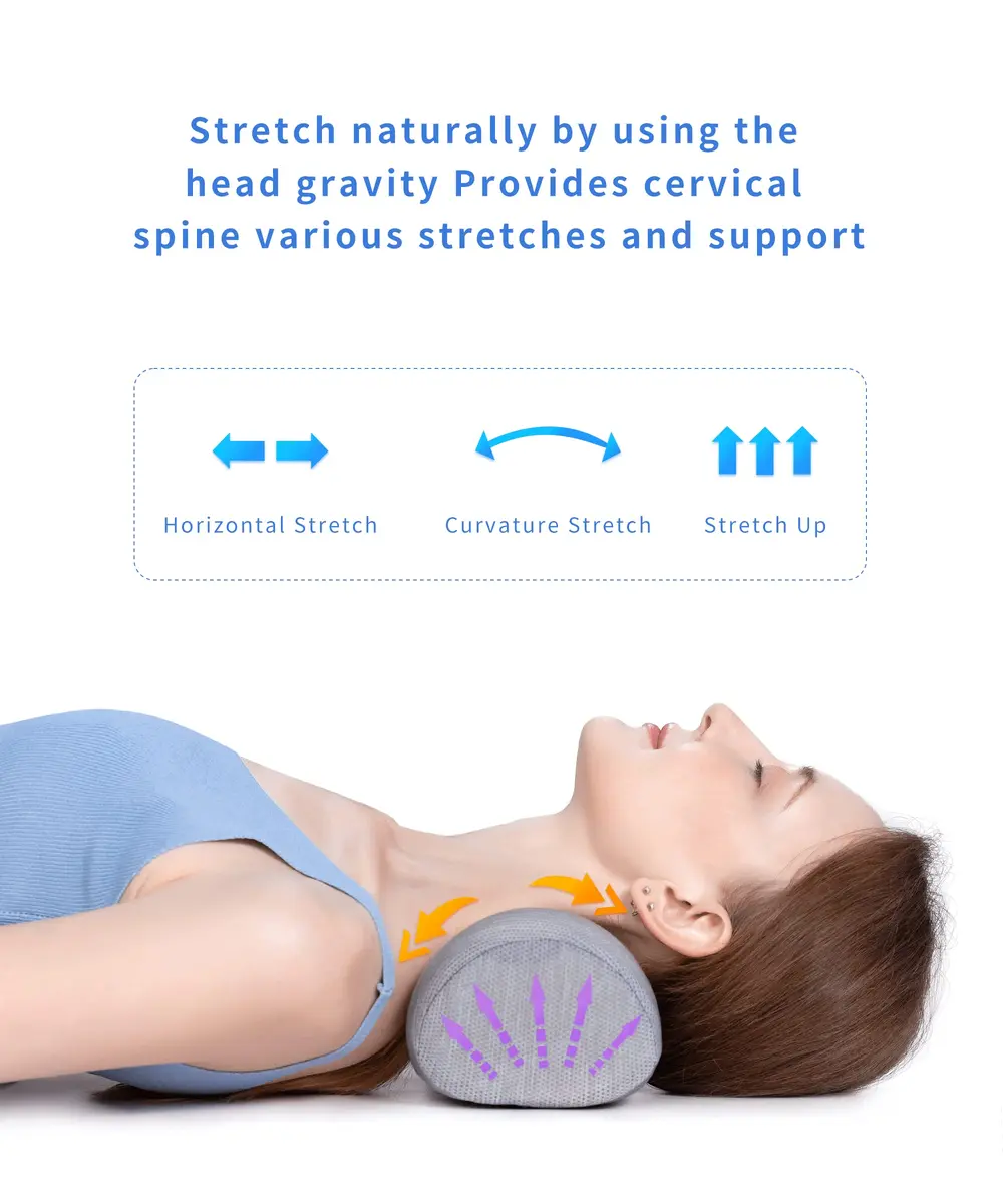 Bespilow Small Neck Roll Pillow for Sleeping | Pain Relief Cervical Memory Foam Support - view 3