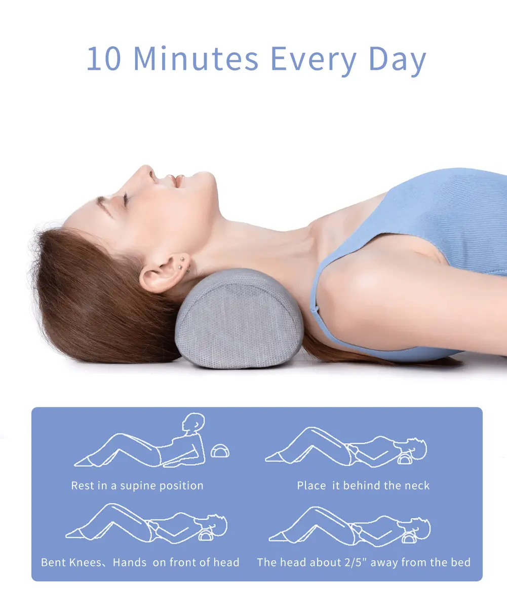 Bespilow Small Neck Roll Pillow for Sleeping | Pain Relief Cervical Memory Foam Support - view 4
