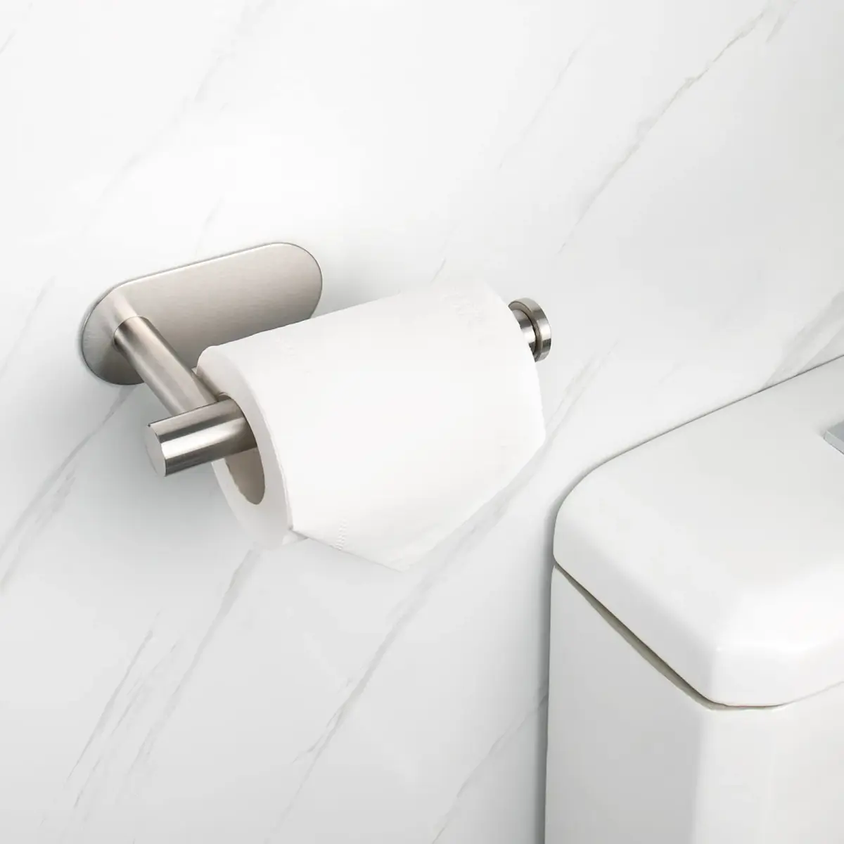 NearMoon Self-Adhesive Toilet Paper Holder 2 Pack | Rustproof SUS304 Stainless Steel, Brushed Nickel - view 7