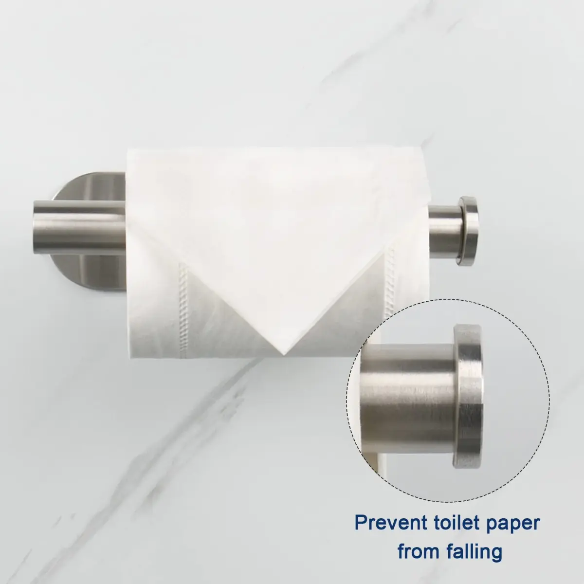 NearMoon Self-Adhesive Toilet Paper Holder 2 Pack | Rustproof SUS304 Stainless Steel, Brushed Nickel - view 3