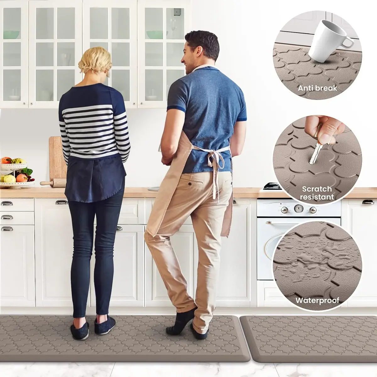 SoftDuo Anti-Fatigue Kitchen Mat Set 43.9cm x 61cm & 43.9cm x 120cm | Cushioned Comfort for Indian Kitchens - view 6
