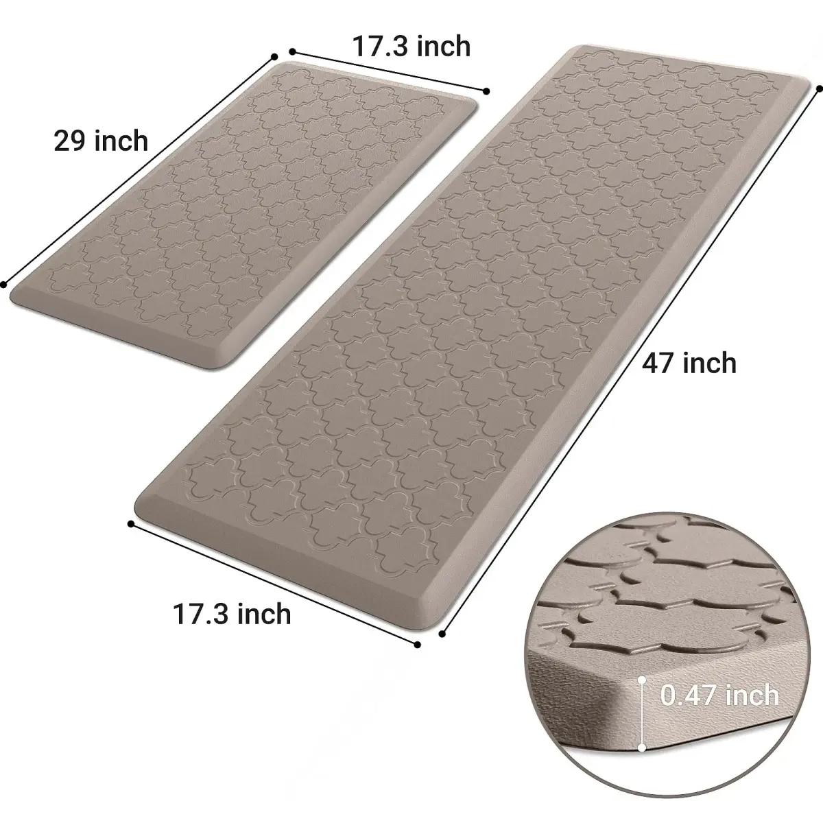 SoftDuo Anti-Fatigue Kitchen Mat Set 43.9cm x 61cm & 43.9cm x 120cm | Cushioned Comfort for Indian Kitchens - view 2