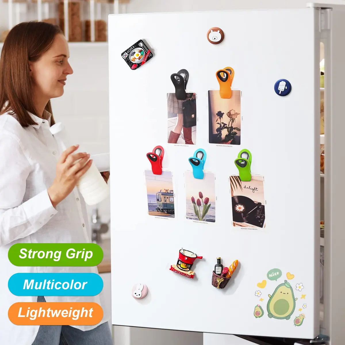 Jetmore 12 Pack Chip Clips Bag Clips with Magnet, Food Storage Clips | Strong Spring Grip - view 2