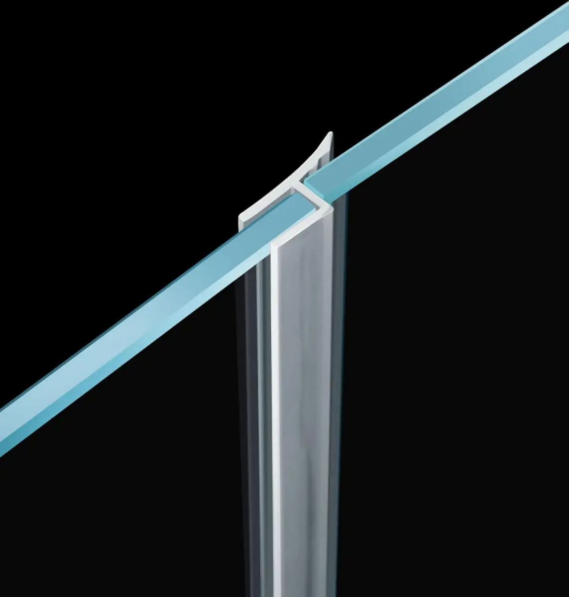 Dalrun Flexible Shower Door Side Seal Strip 100 Inch for 3/8" Frameless Glass | Long-lasting Silicone Seal - main product image