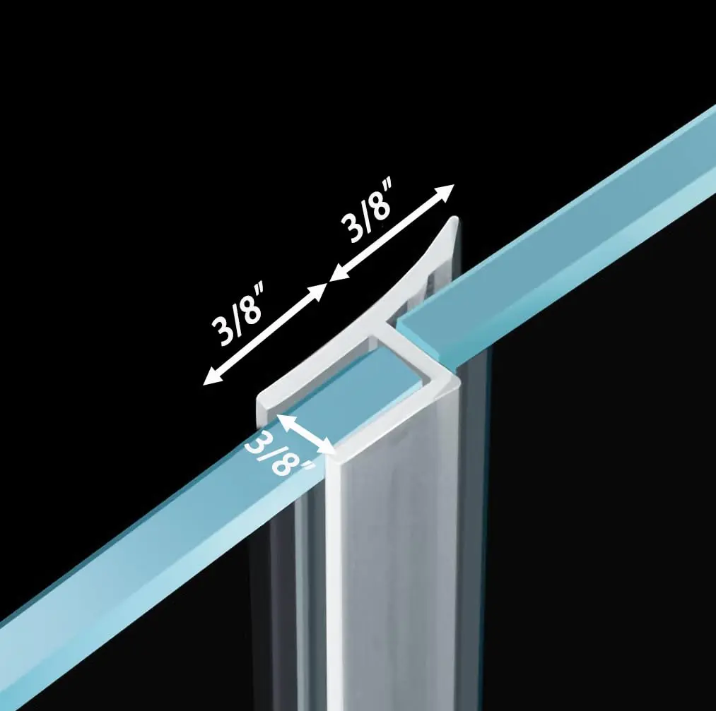 Dalrun Flexible Shower Door Side Seal Strip 100 Inch for 3/8" Frameless Glass | Long-lasting Silicone Seal - view 7