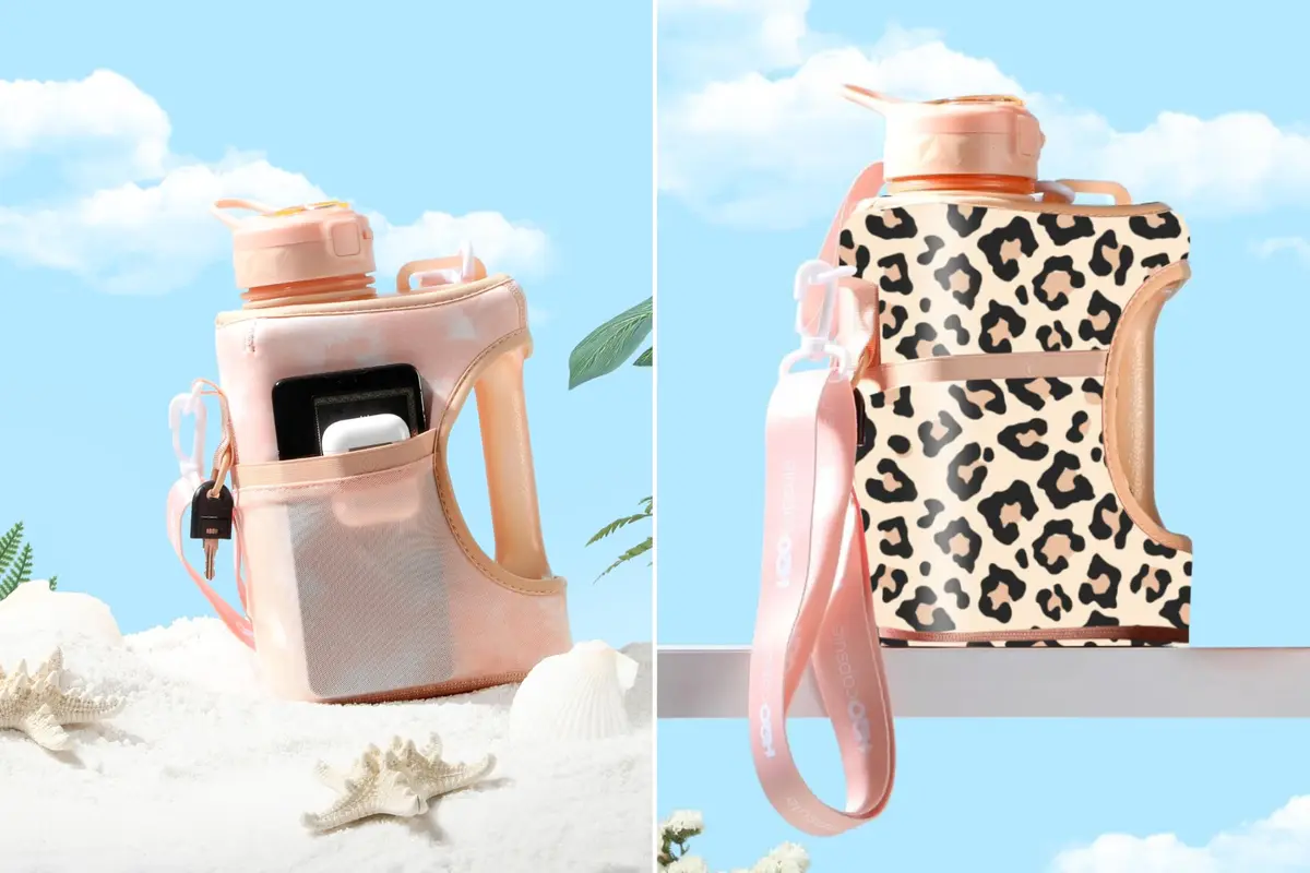 H2O Capsule Half Gallon Cube Square Water Bottle 2.2L | Space-Saving Reusable Sports Jug with Storage Sleeve - view 6