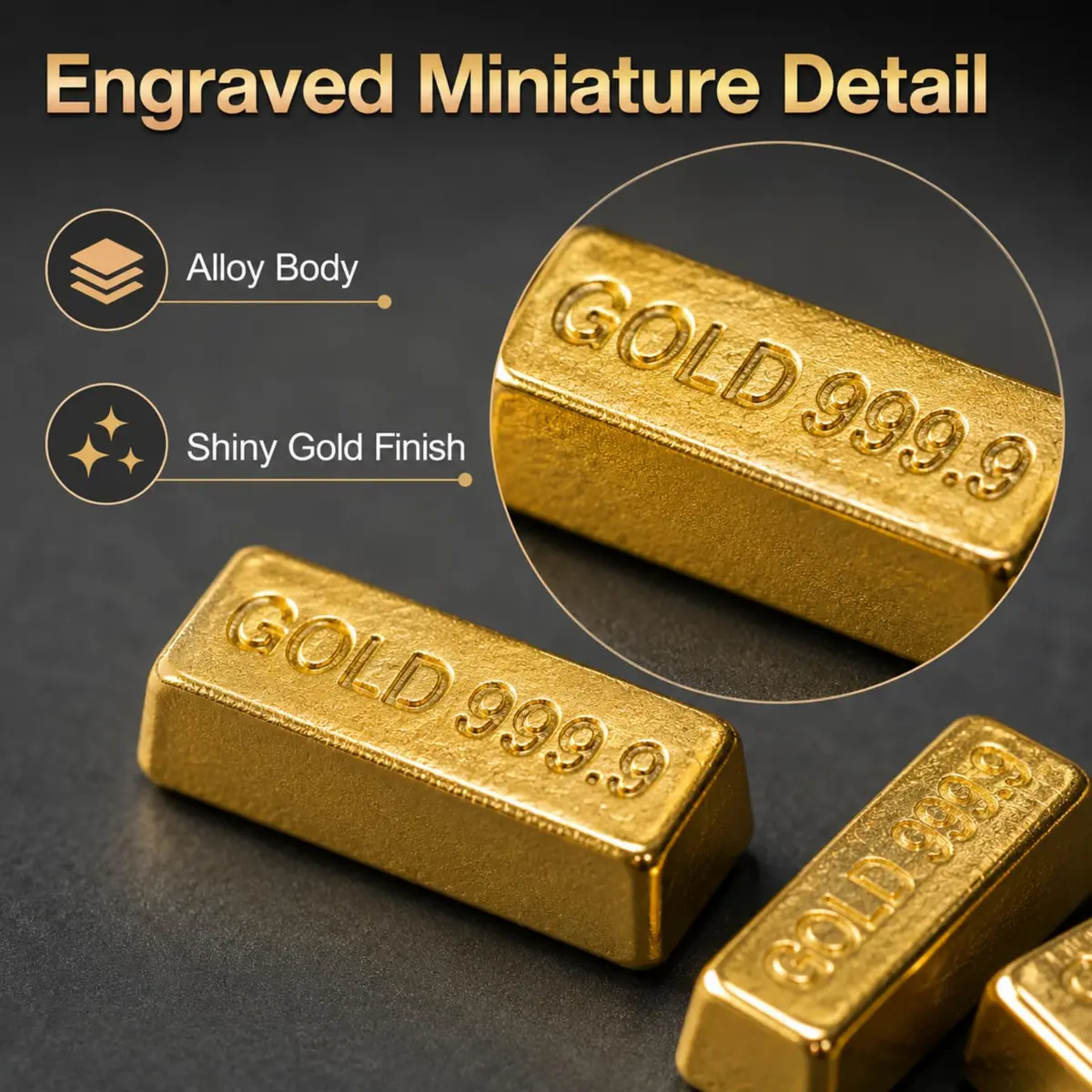 jojofuny Miniature Toy Furnishing 30 pcs | Gold Mini Model for Dollhouses, Kids & Collectors - view 6