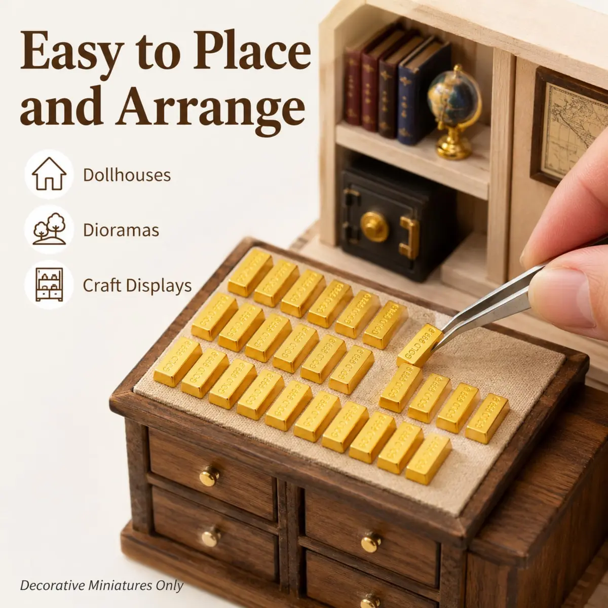 jojofuny Miniature Toy Furnishing 30 pcs | Gold Mini Model for Dollhouses, Kids & Collectors - view 7