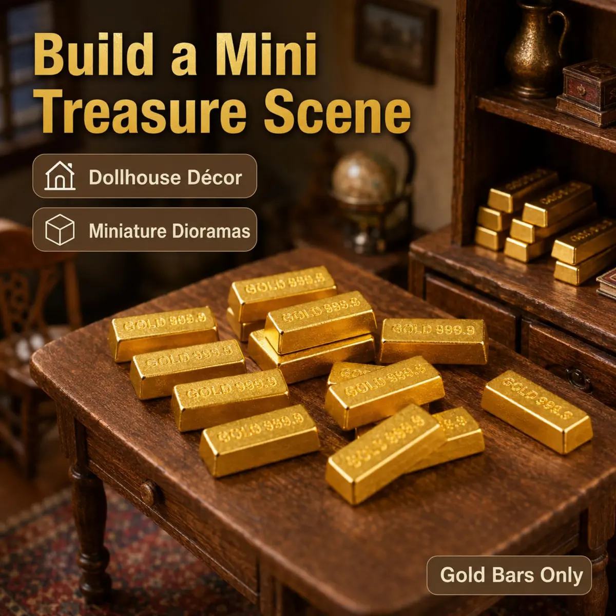 jojofuny Miniature Toy Furnishing 30 pcs | Gold Mini Model for Dollhouses, Kids & Collectors - view 2