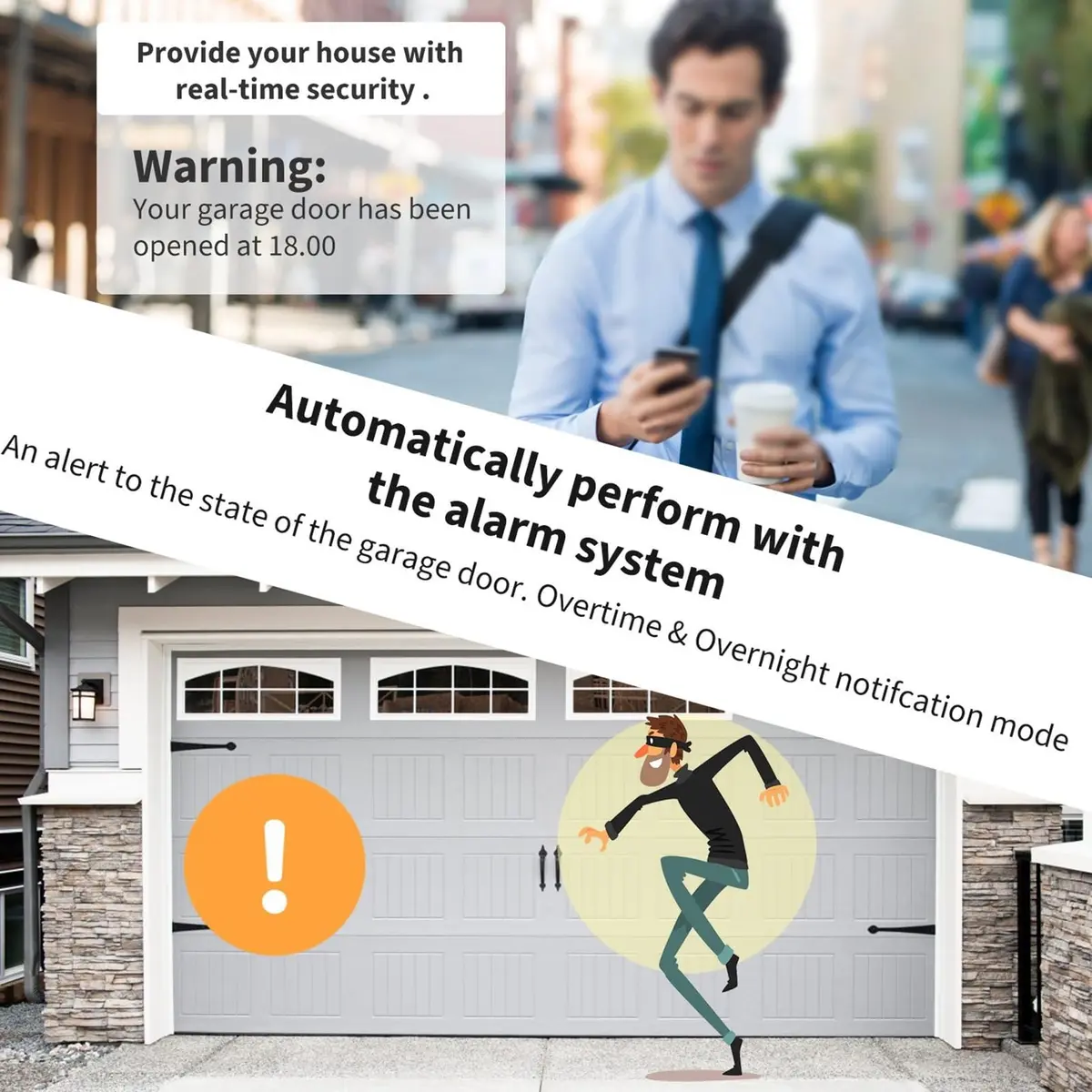 Dioche Smart Garage Door Opener Controller with Tuya Smart Life App Control & Voice Commands | 100-240V - view 6