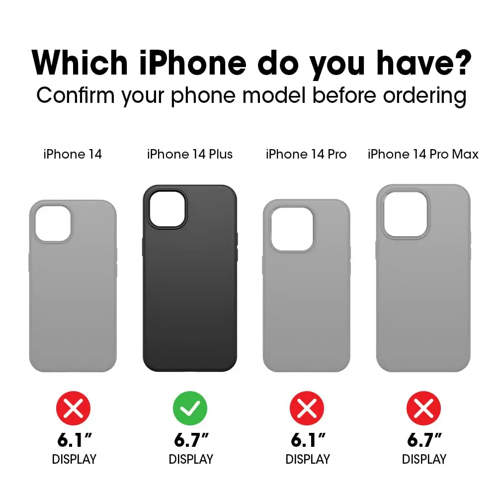 OtterBox iPhone 14 Plus Symmetry Series+ Case - BLACK, ultra-sleek, snaps to MagSafe, raised edges protect camera & screen - view 2