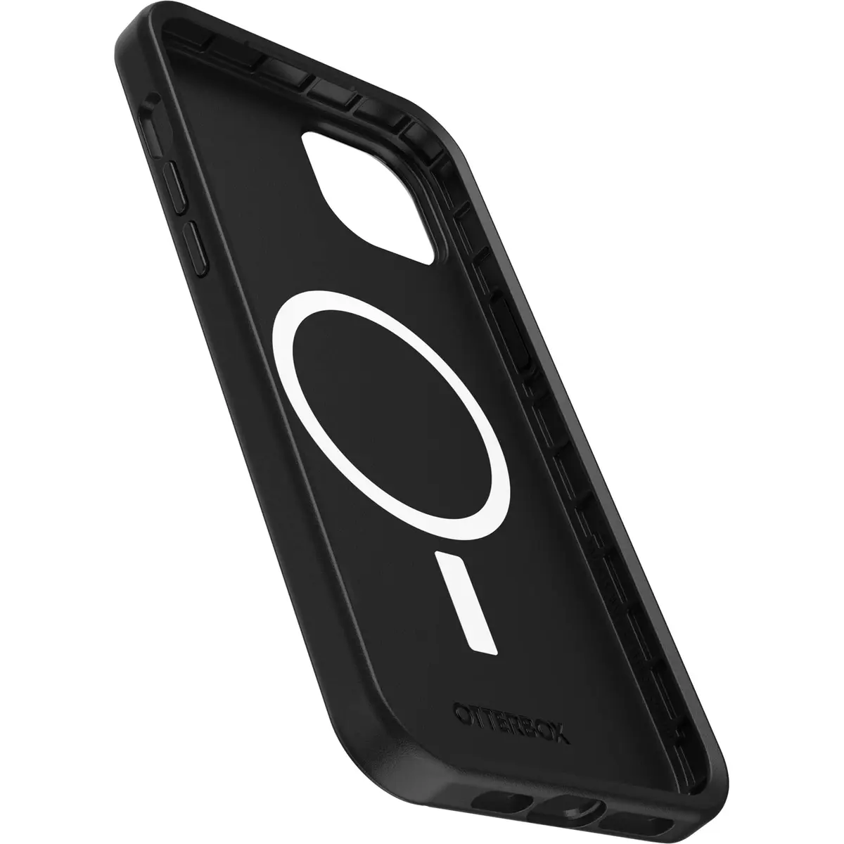 OtterBox iPhone 14 Plus Symmetry Series+ Case - BLACK, ultra-sleek, snaps to MagSafe, raised edges protect camera & screen - view 3