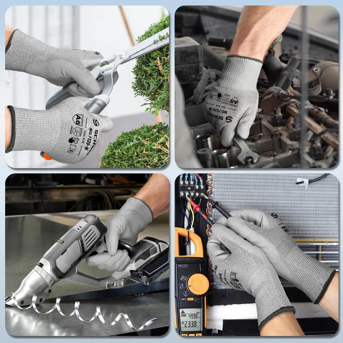 Schwer Cut Resistant Work Gloves A7, 3 Pairs, Large | ANSI A7 Certified for Heavy Duty Protection - view 5