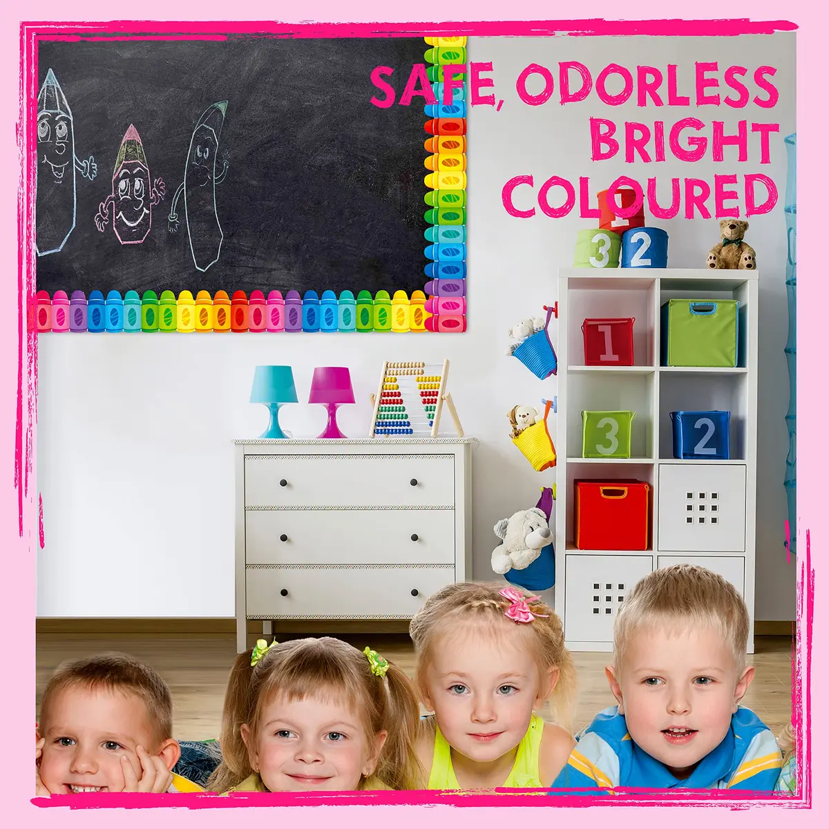 ERKE 60 Feet Crayon Bulletin Board Borders | Self-Adhesive, Die-Cut Rolled Trim for Classrooms - view 5