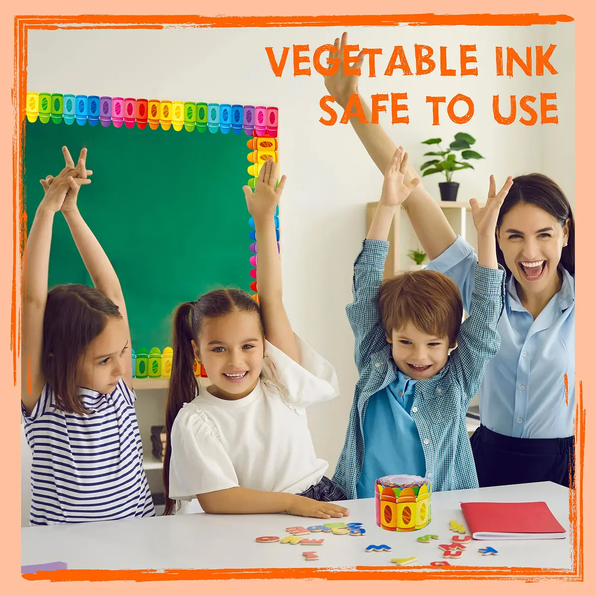 ERKE 60 Feet Crayon Bulletin Board Borders | Self-Adhesive, Die-Cut Rolled Trim for Classrooms - view 6