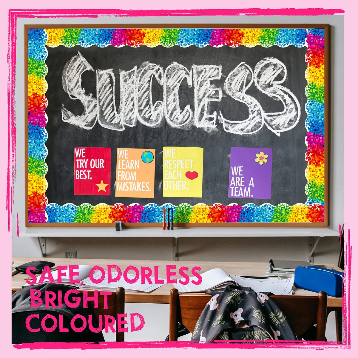 ERKE 60 Feet Bulletin Board Borders | Self Adhesive Confetti Scalloped Rolled Border for Classroom & Office - view 5