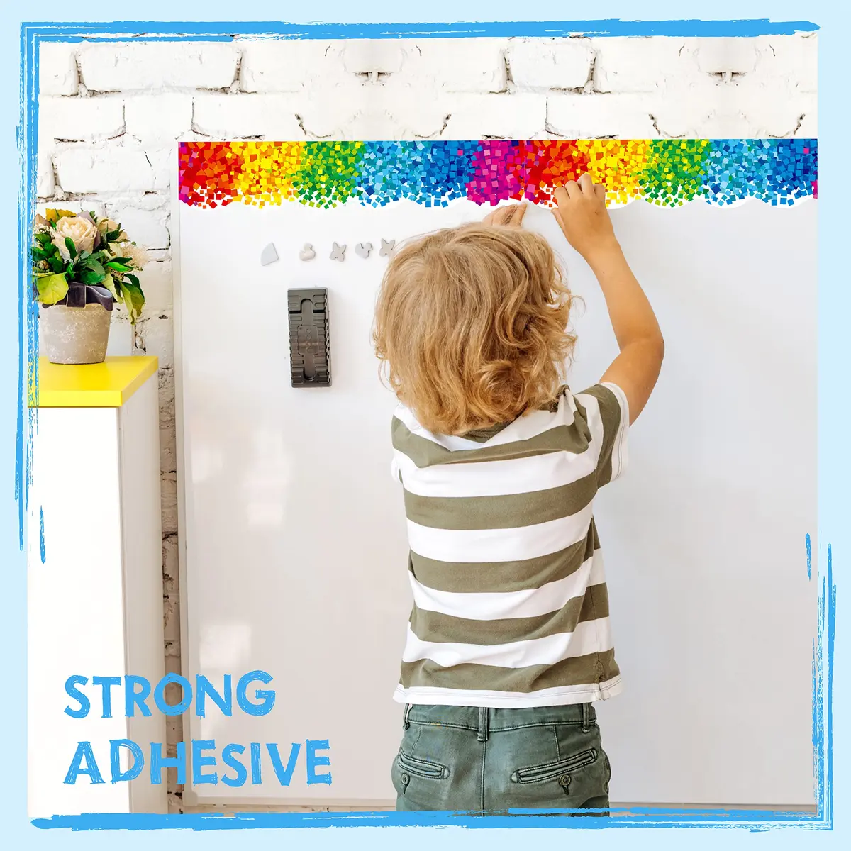 ERKE 60 Feet Bulletin Board Borders | Self Adhesive Confetti Scalloped Rolled Border for Classroom & Office - view 3