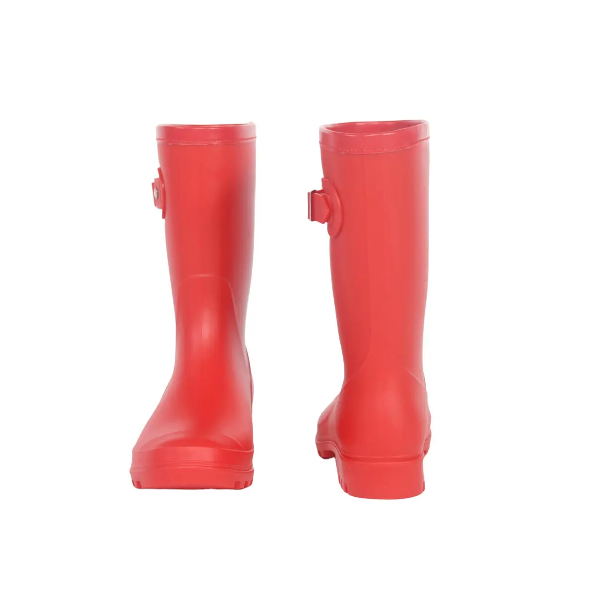 Fubotao Women's Mid Calf Rain Boots Red | Waterproof Fashion Garden Shoes with Buckle & Comfortable Insole - view 5