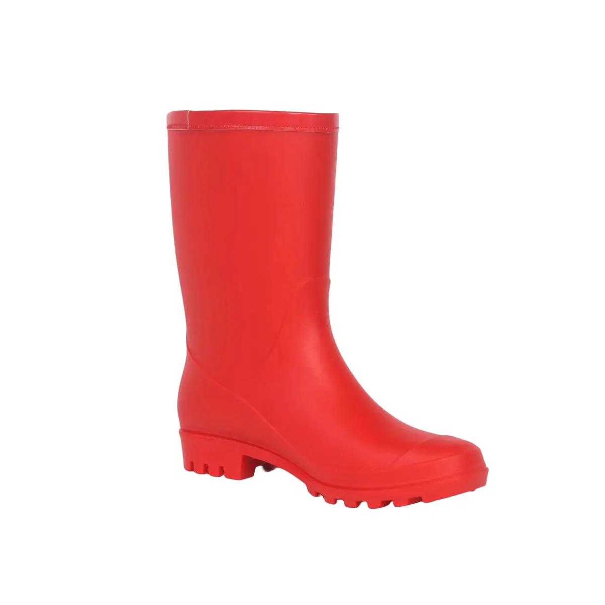 Fubotao Women's Mid Calf Rain Boots Red | Waterproof Fashion Garden Shoes with Buckle & Comfortable Insole - view 3