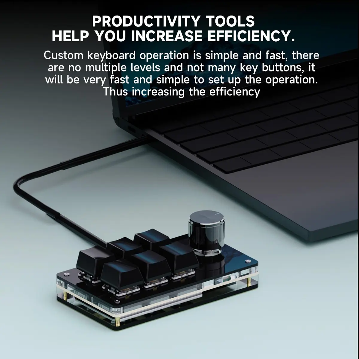 SIKAI CASE Programmable Macro Keyboard 6 Keys with Knob | Hot-Swappable Mechanical Switches - view 5