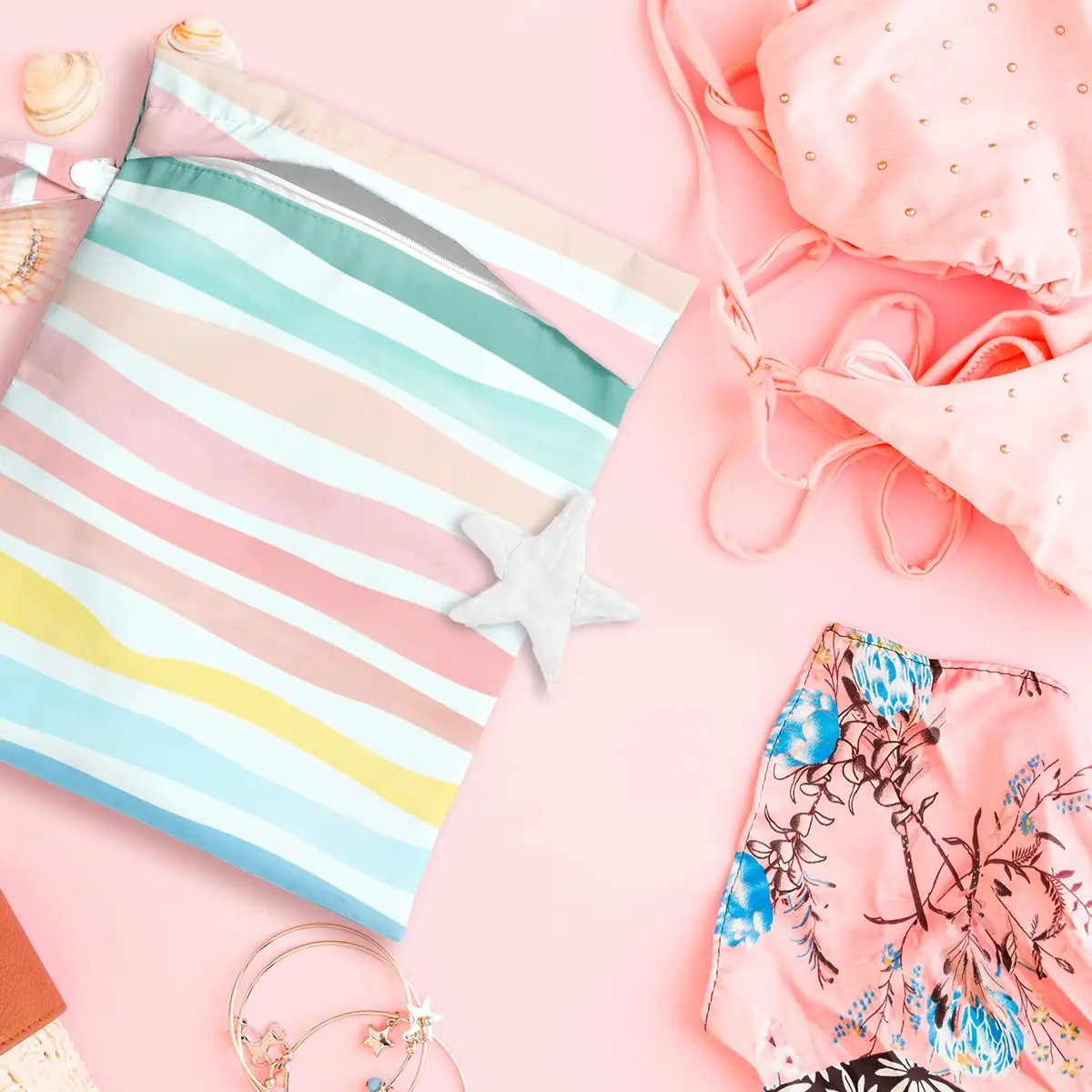 zcyxuuw Waterproof Wet Bag 26x32cm | Reusable Travel & Diaper Organizer with Handle - view 5