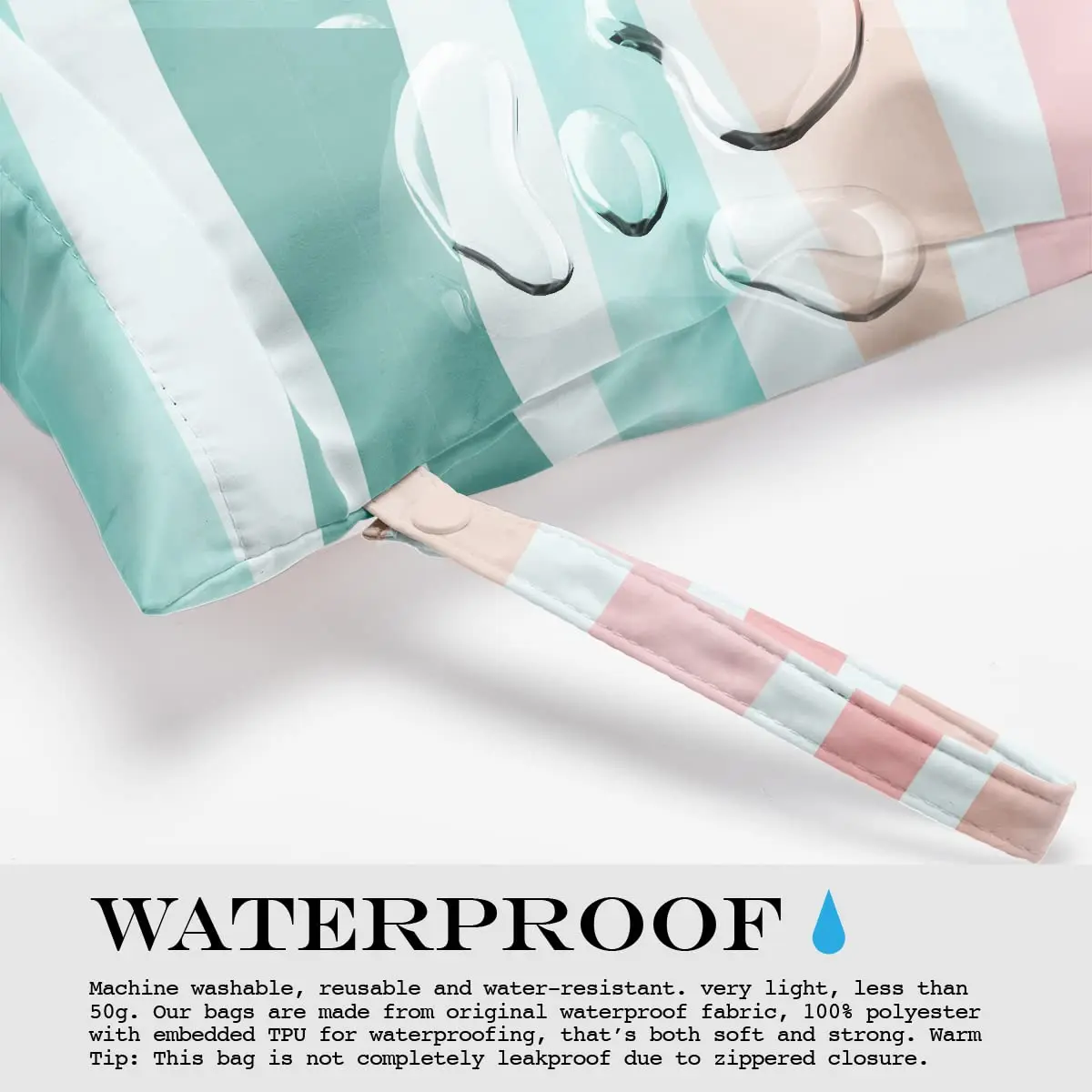 zcyxuuw Waterproof Wet Bag 26x32cm | Reusable Travel & Diaper Organizer with Handle - view 6