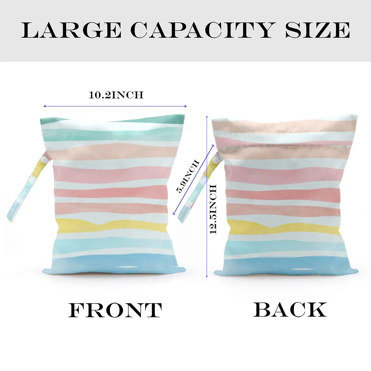 zcyxuuw Waterproof Wet Bag 26x32cm | Reusable Travel & Diaper Organizer with Handle - view 2