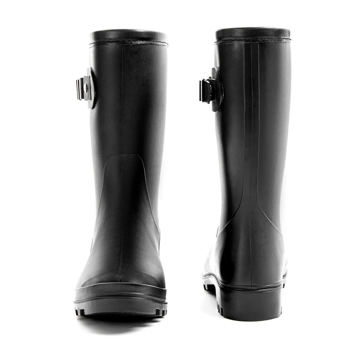 Fubotao Women's Mid Calf Rain Boots Black | Waterproof Fashion Garden Shoes Anti-slipping - view 5