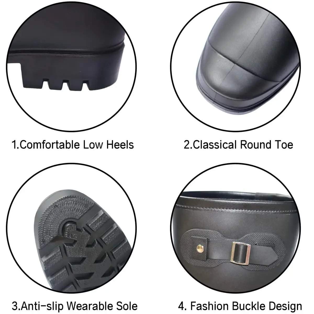 Fubotao Women's Mid Calf Rain Boots Black | Waterproof Fashion Garden Shoes Anti-slipping - view 6