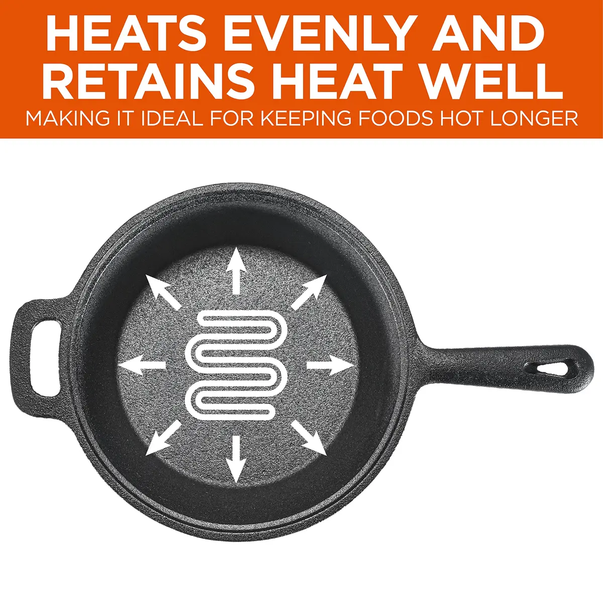 Commercial CHEF 2-Qt. Cast Iron Saucepan with Lid | Pre-Seasoned, Oven & Induction Safe - view 6