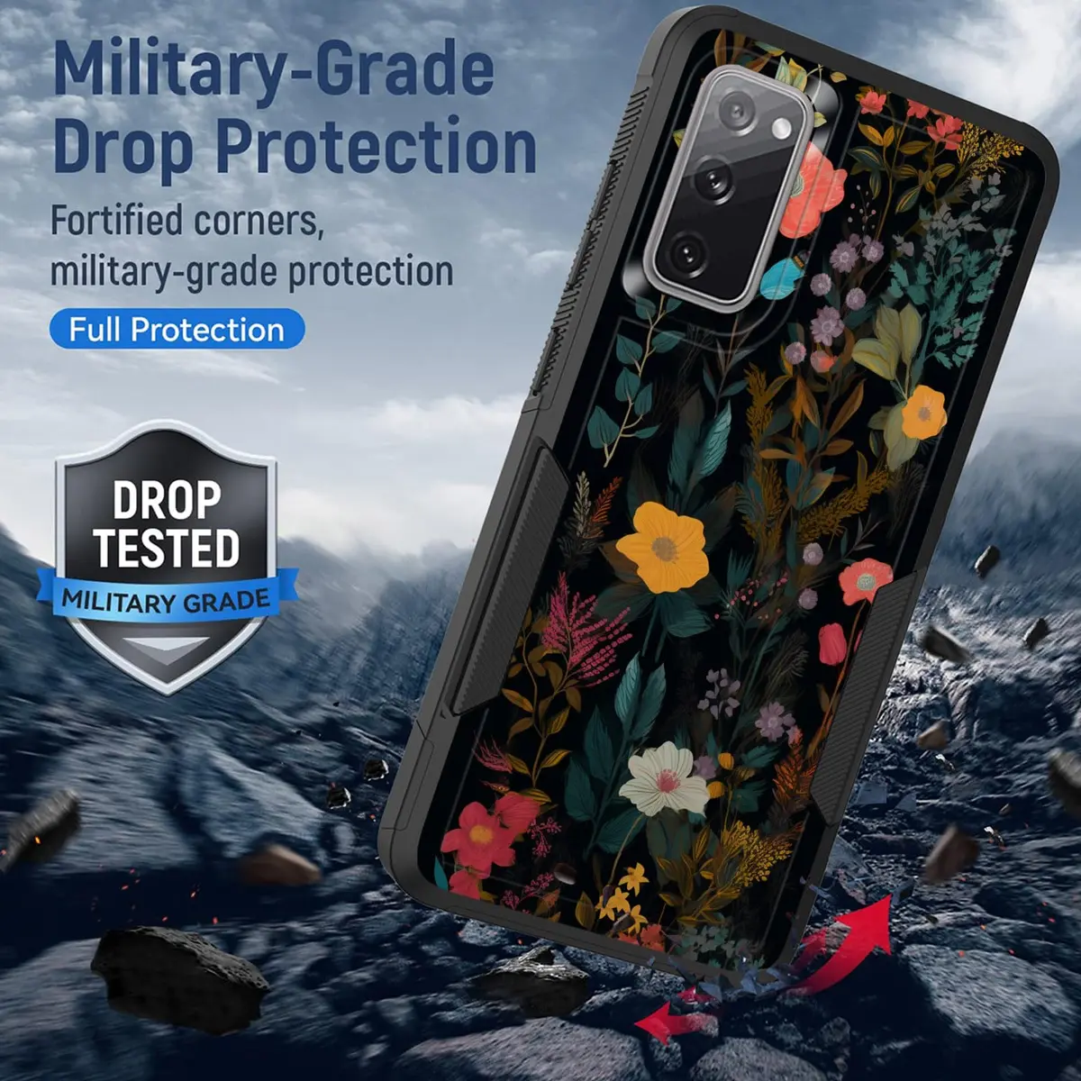 KJFHDJFDH Galaxy S20 FE 2022 Case | Dual Layer Shockproof Floral Design - view 6