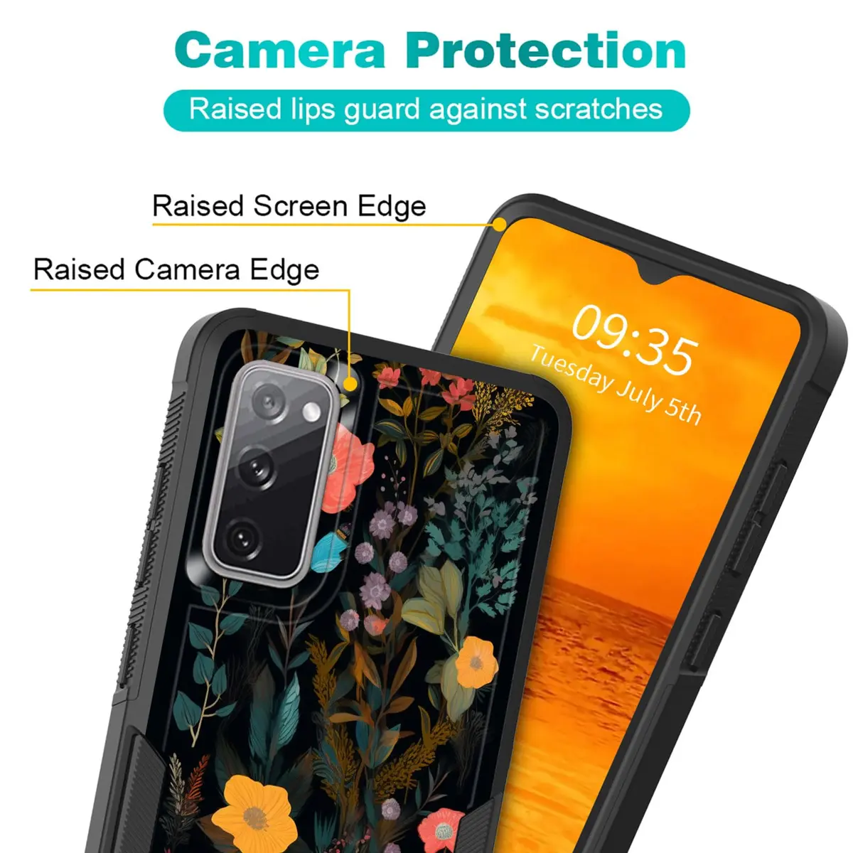 KJFHDJFDH Galaxy S20 FE 2022 Case | Dual Layer Shockproof Floral Design - view 4