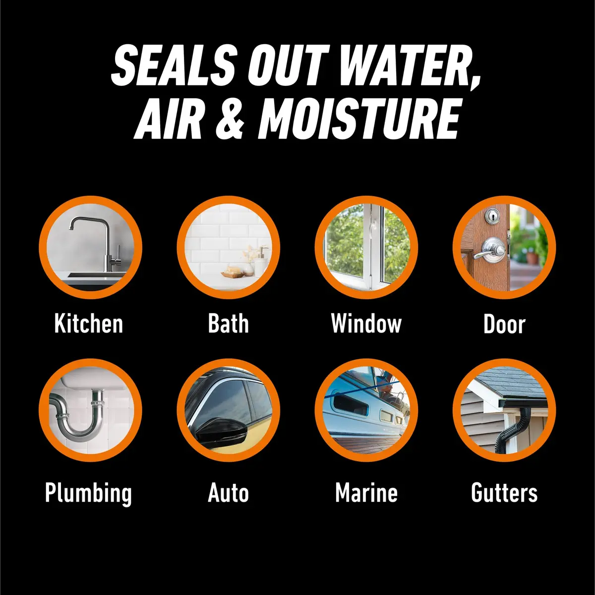 Gorilla 100% Silicone Waterproof Caulk Clear 20 fl oz (591 ml) | Fast Curing Sealant for Showers, Sinks, Windows - view 3