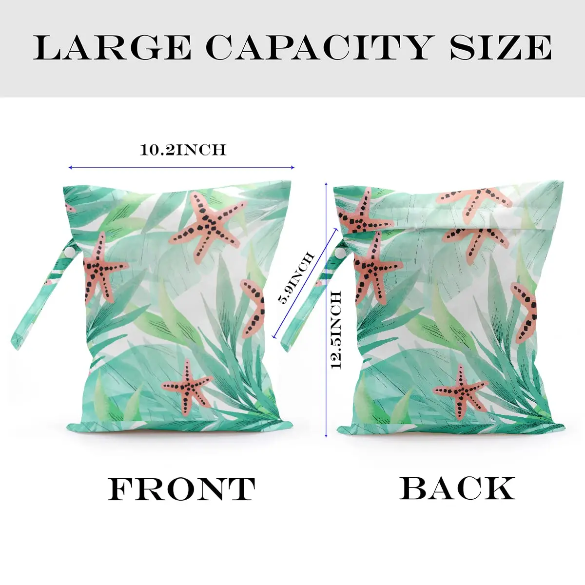 zcyxuuw Wet Bag Waterproof Reusable Beach & Travel Bag 26 x 32 CM | Multi-Purpose, Durable, Ocean Decor - view 2