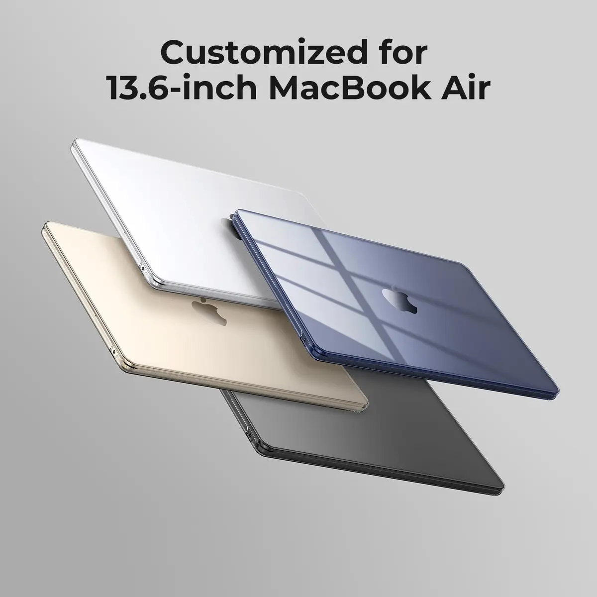 EooCoo Case for MacBook Air 13 inch 2022-2026 | Crystal Clear Slim Hard Shell - view 5