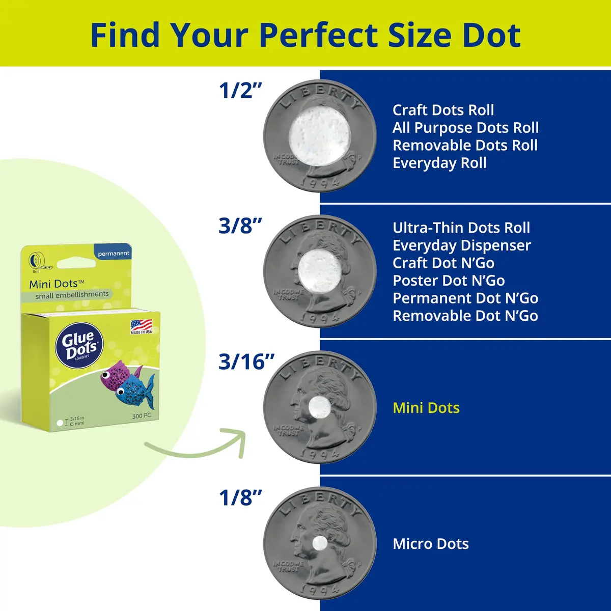 Glue Dots Mini Dots 3/16 inch | Strong Double-Sided Adhesive for Crafts & DIY Projects - view 5