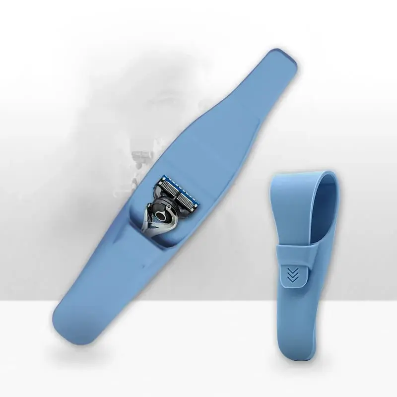 JCSMARTEC 2-Pack Silicone Razor Case | Blue+Grey Travel Shaver Protector - view 4