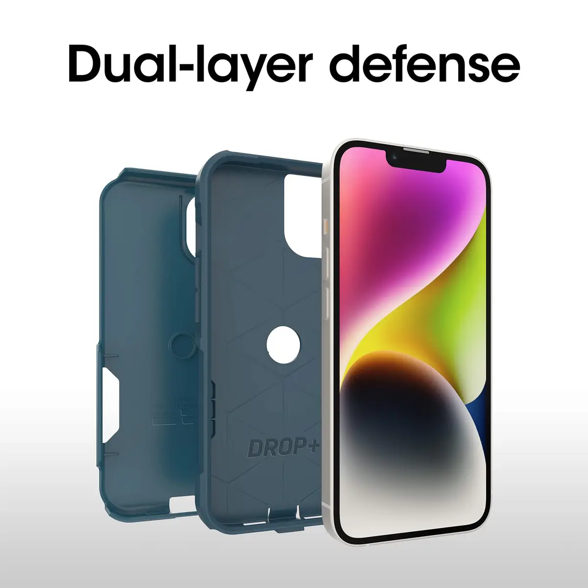 OtterBox Commuter Series Case for iPhone 14 & 13 - DONT BE BLUE (Blue), 153mm x 79mm x 14mm | Slim, Tough, Pocket-Friendly Protection - view 3