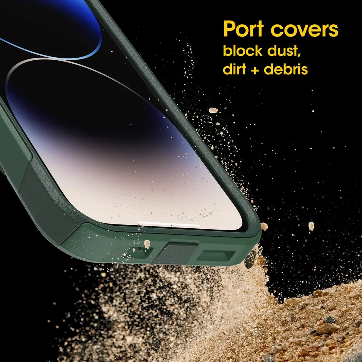 OtterBox Commuter Series Case for iPhone 14 Pro - Green | Slim & Tough, Antimicrobial, Port Protection - view 6