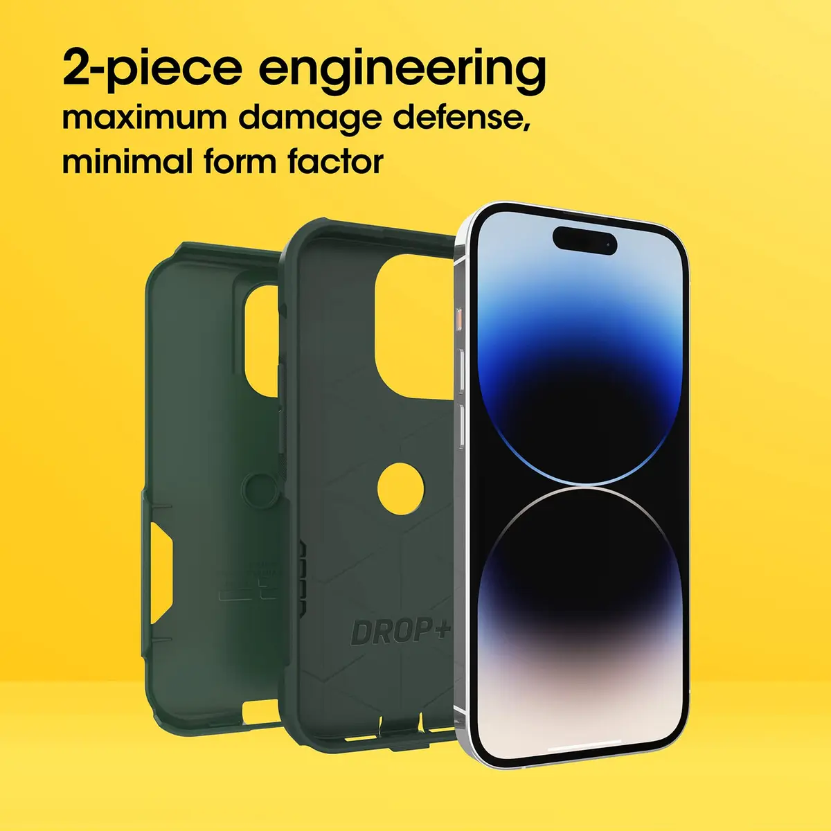 OtterBox Commuter Series Case for iPhone 14 Pro - Green | Slim & Tough, Antimicrobial, Port Protection - view 3