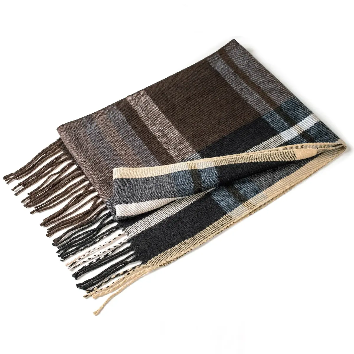 Alpine Swiss Mens Plaid Scarf 80in x 12in | Luxuriously Soft Winter Shawl - view 7