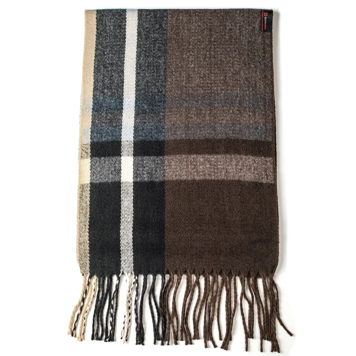 Alpine Swiss Mens Plaid Scarf 80in x 12in | Luxuriously Soft Winter Shawl - view 4