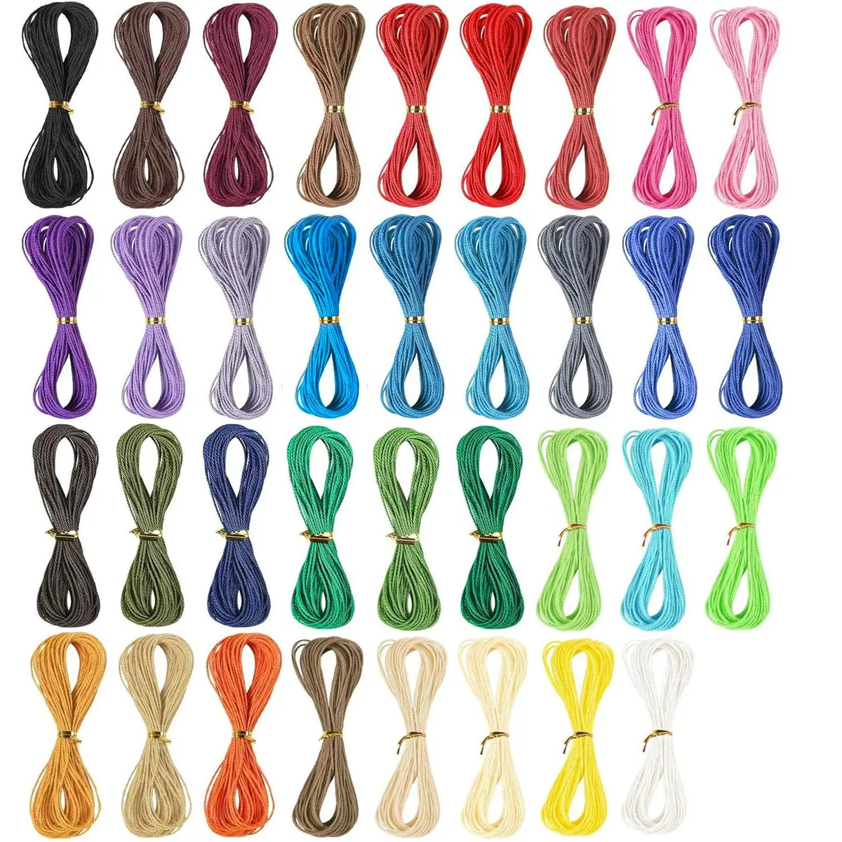 Phinicco 35 Colors 1mm Waxed Polyester Cord Bracelet Cord 700m (2300 ft) | Durable & Waterproof for Jewelry Making - main product image