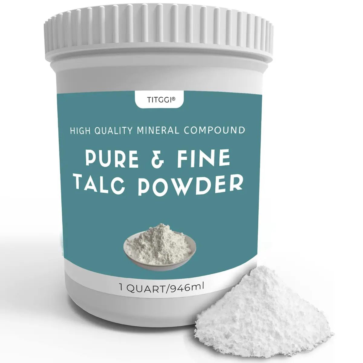 TITGGI Fine Talc Powder 296ml (1 Quart) | 6.5 Micron Mineral Powder for Tires, Paint & Resin - main product image