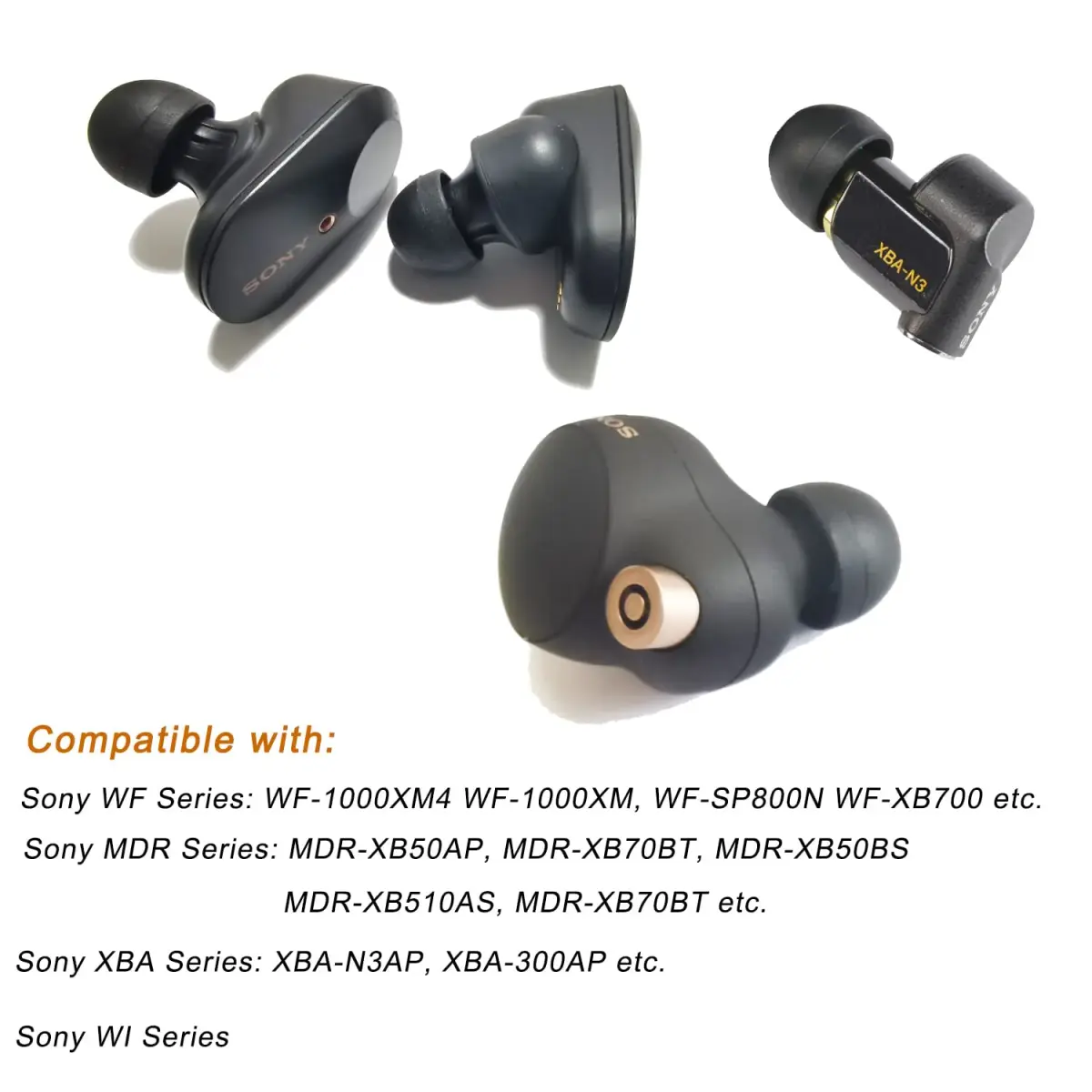 Mijusun Soft Silicone Ear Tips for Sony Earbuds – Universal Replacement Tips (4 Pairs, XS/S/M/L) - view 4