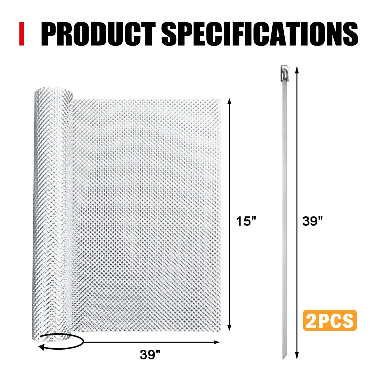 Peastorm Exhaust Heat Shield 15" x 39" | High-Temperature Aluminum Blocker - view 2