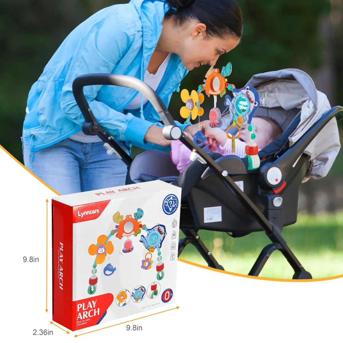 Lynncare Baby Stroller Arch Toy with Sensory Activity Toys, 20.48 oz (580 g) | BPA-Free, ASTM Certified - view 6