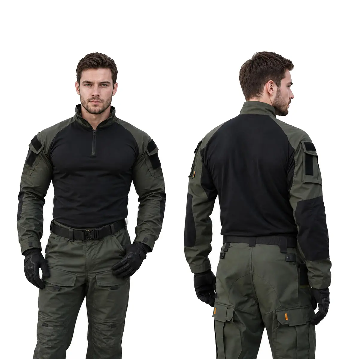 HAN·WILD Men's Tactical Combat Shirt, Breathable Tactical Shirt, Combat Top | UPF50 Sun Protection, Military-Grade Comfort - view 2