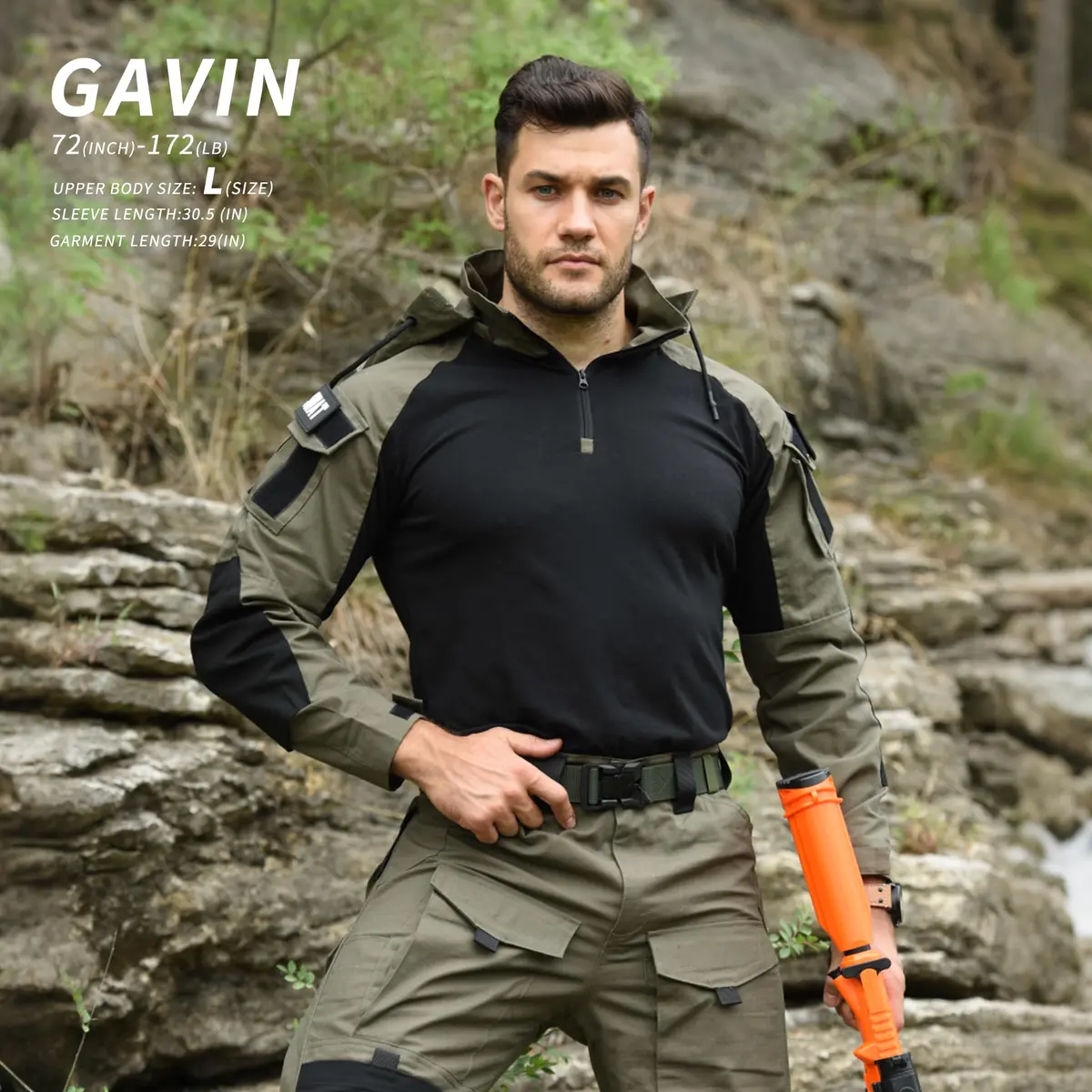 HAN·WILD Men's Tactical Combat Shirt, Breathable Tactical Shirt, Combat Top | UPF50 Sun Protection, Military-Grade Comfort - view 3