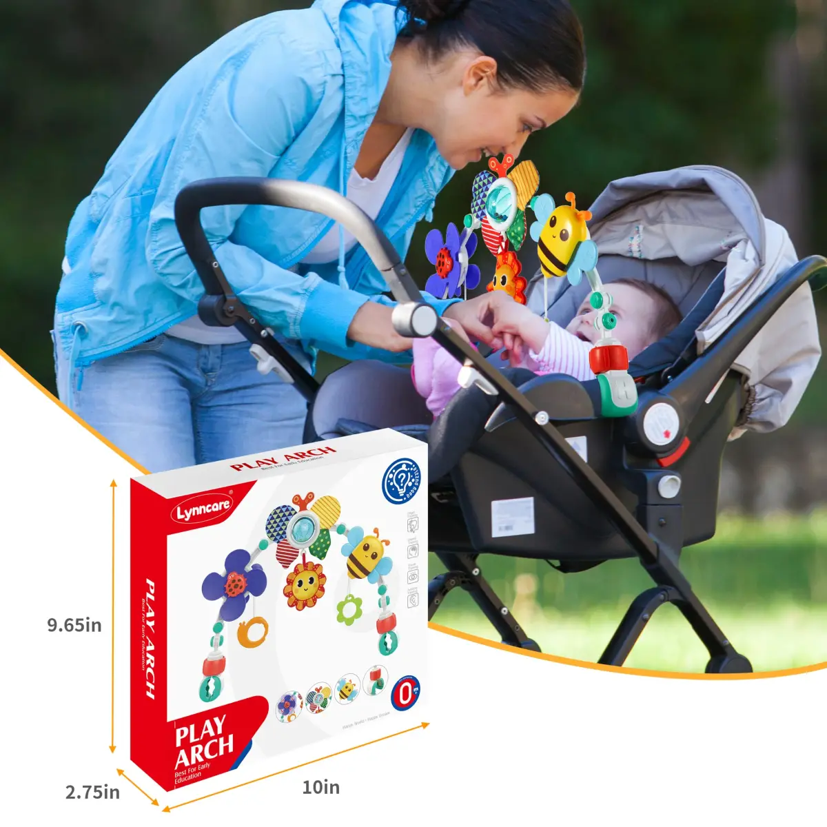 Lynncare Adjustable Arch Bassinet Toys for Infant & Toddlers, 531 g (1.17 lb) | BPA-Free, ASTM Certified - view 6